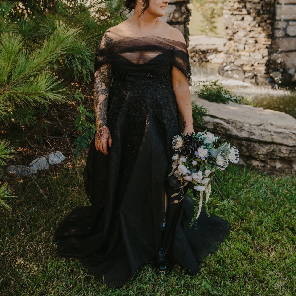 Custom Black wedding dress